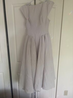 House of CB Debutante Backless Midi Dress in Dove Grey